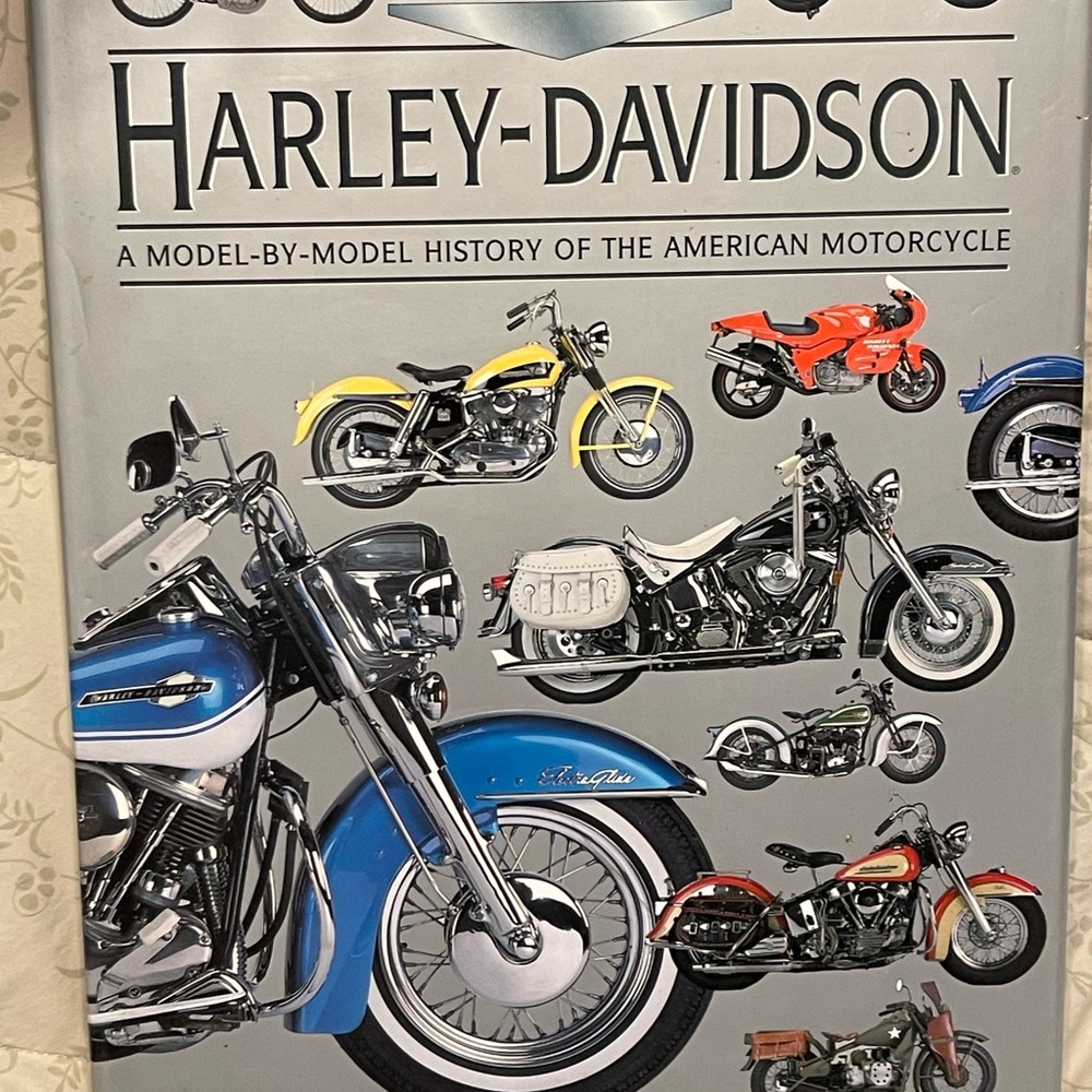 Collectible book of Harley Davidson motorcycles
